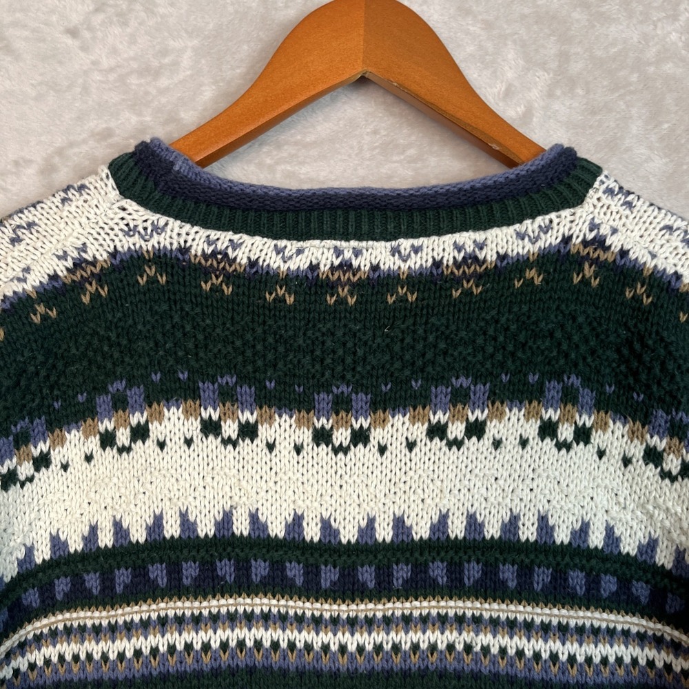 Vintage Lake Harmony Chunky Knit Sweater XL L‎ Grandpa Nordic Fair Isle USA 90s - Picture 5 of 10
